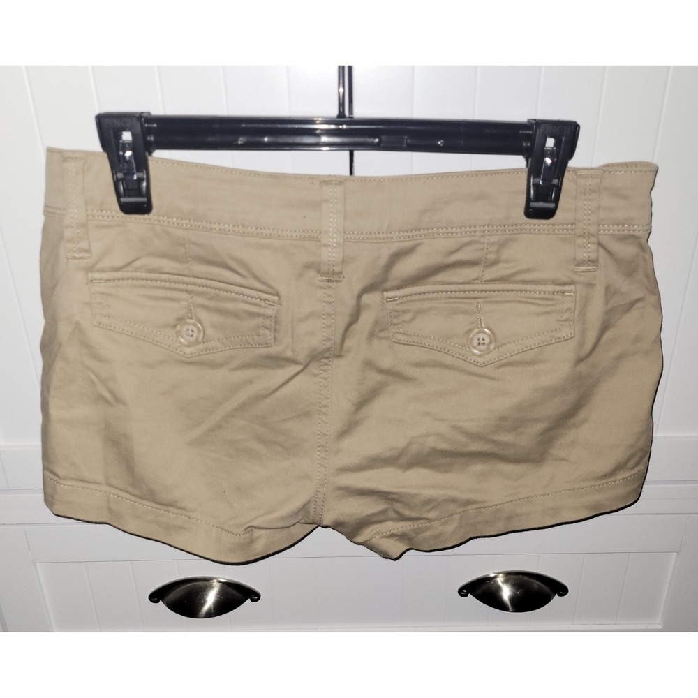 WallFlower Khaki Chino Shorts Tan Stretch Twill‎ Low Rise Size 7 RN120246 y2k - Picture 7 of 7